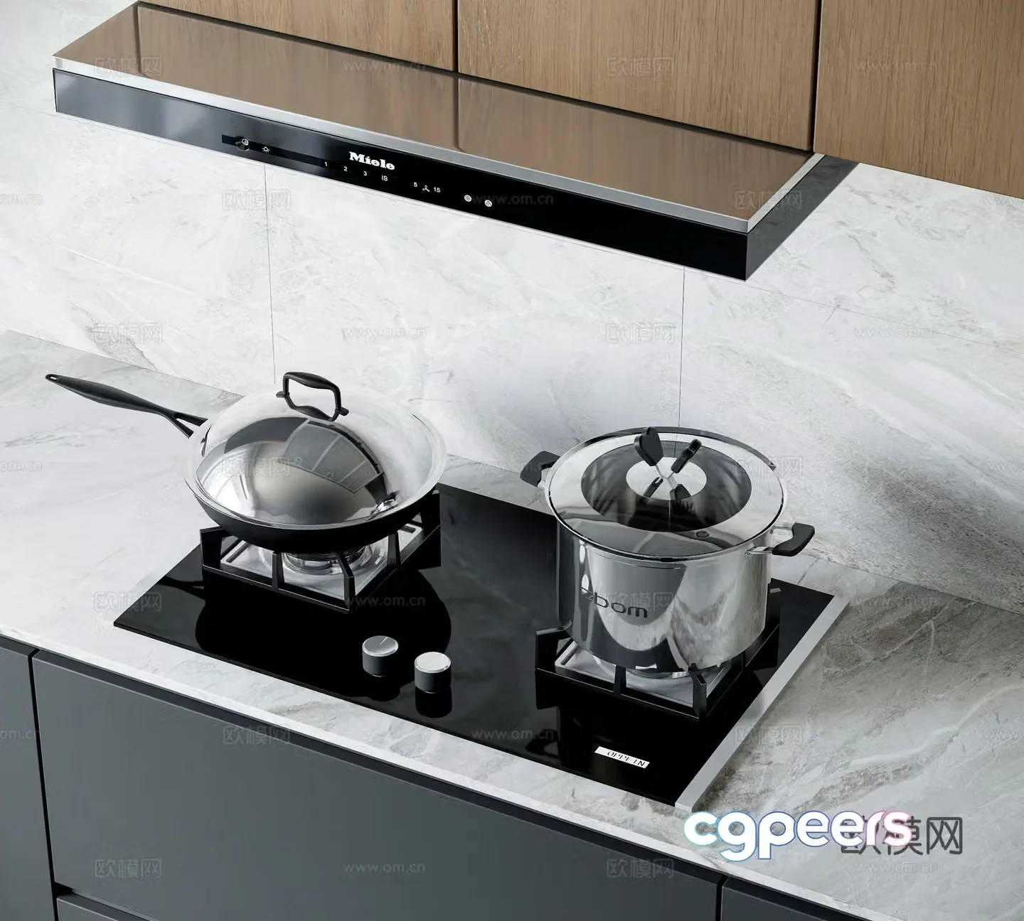 Modern gas stove 3d model