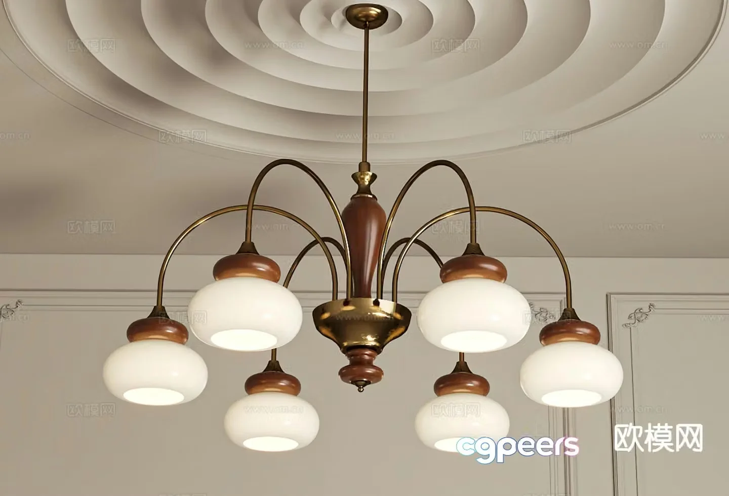 Medieval style chandelier multi-head chandelier 3D model