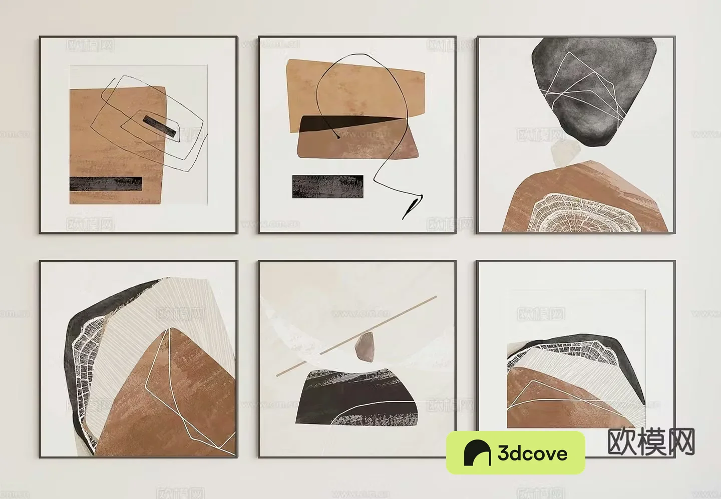 Wabi-sabi hanging painting combination painting abstract painting