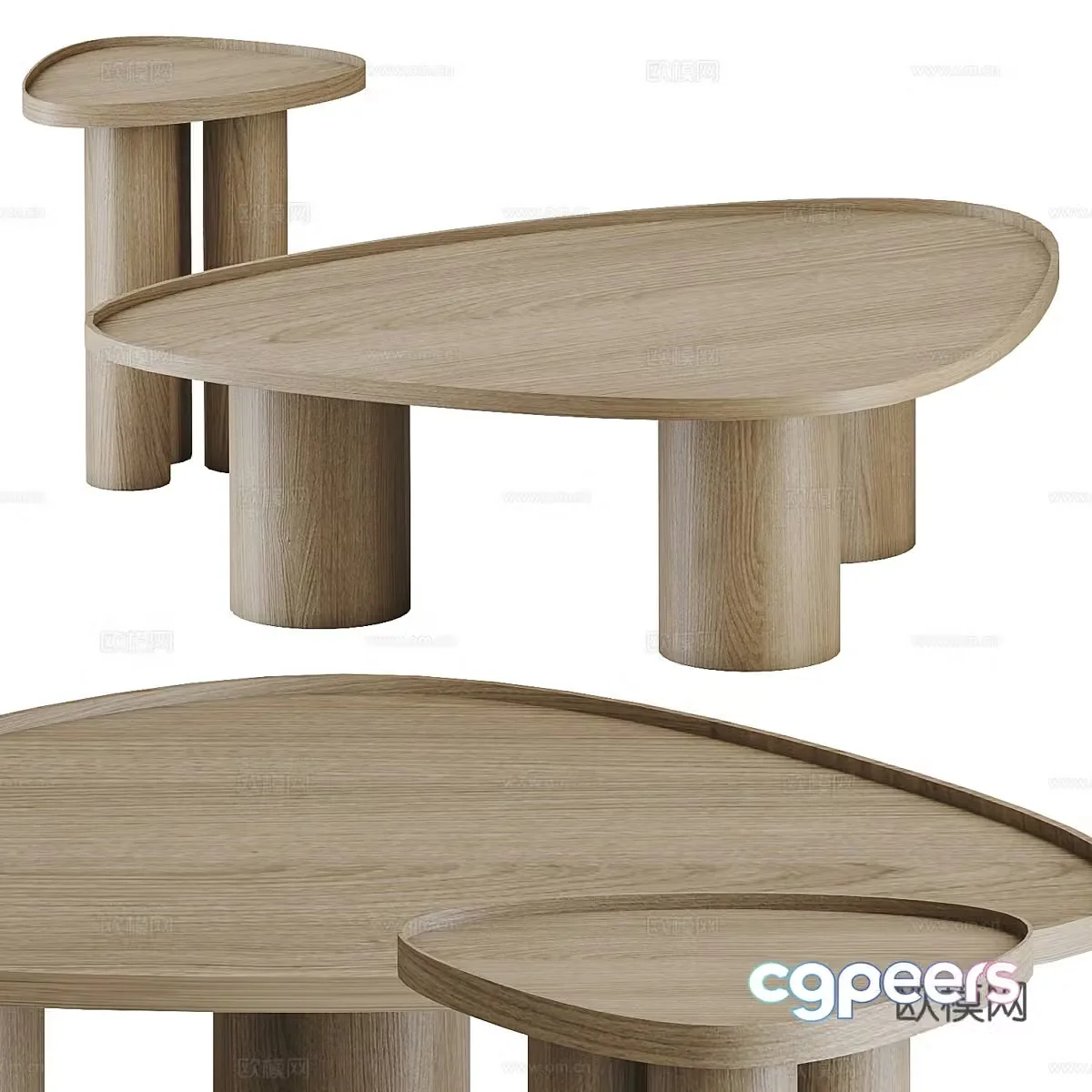 New Chinese style Wasabi solid wood coffee table 3D model