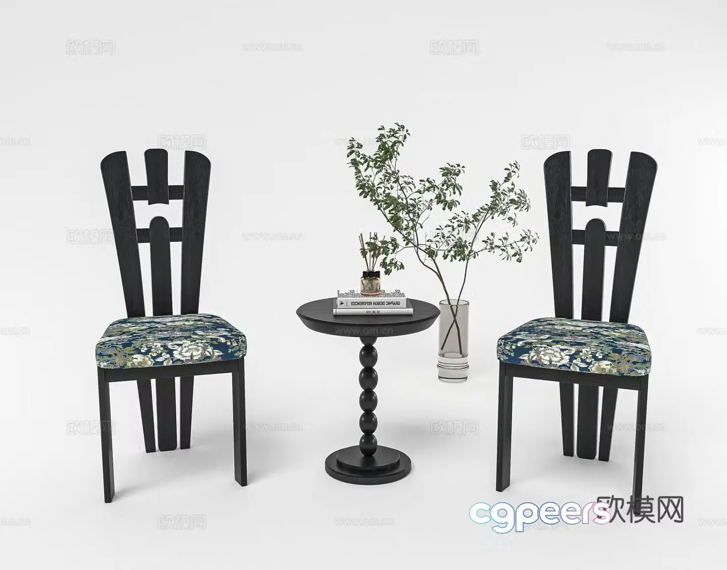 Medieval style chair dining chair 3d model