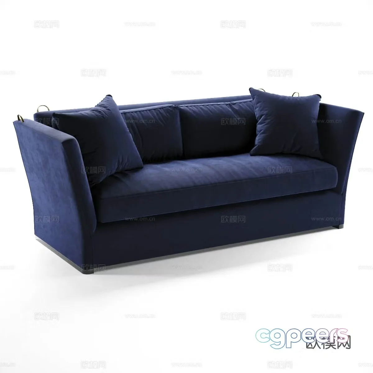 Modern blue sofa double sofa 3d model
