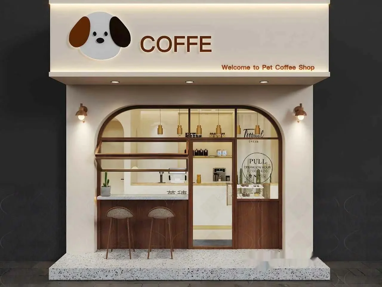 Modern Coffee Shop 3D Model – 15100 – VRAY Render