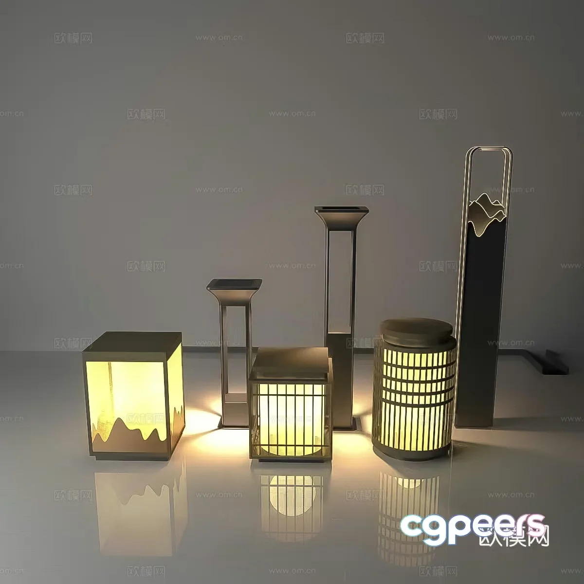 Modern Outdoor Lighting 3D Model – 7273 – VRAY Render