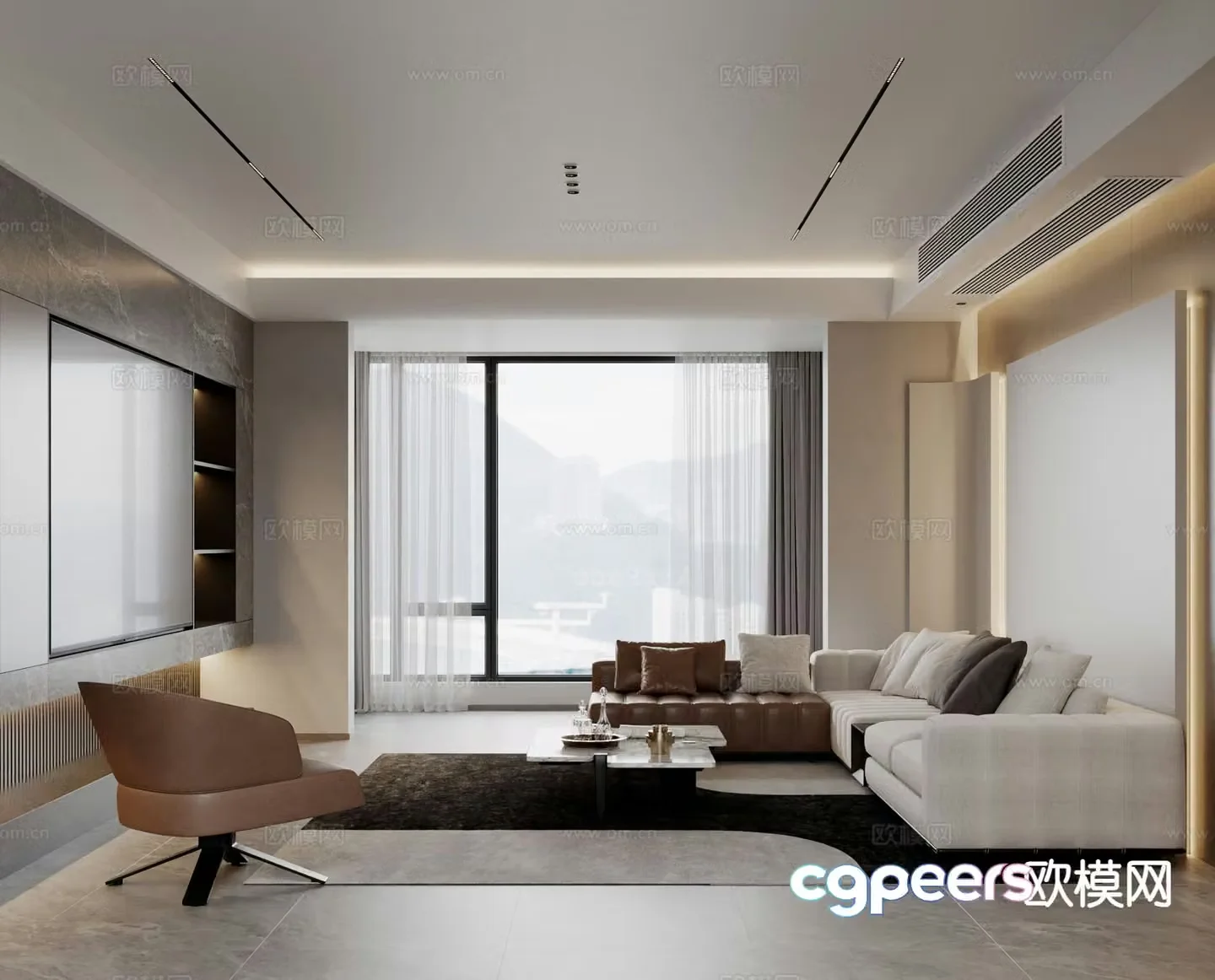 Modern living room 3d model