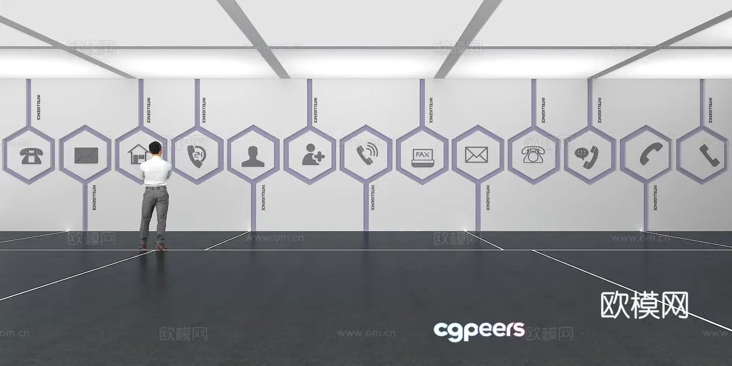 Cultural wall Corporate culture wall Display wall Classroom Exhibition hall Campus culture Corridor 3D model