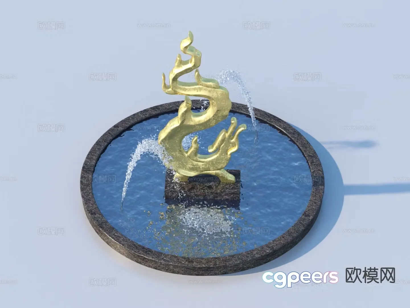 Urban Sculpture Waterscape Sketch Landscape Sculpture 3D Model