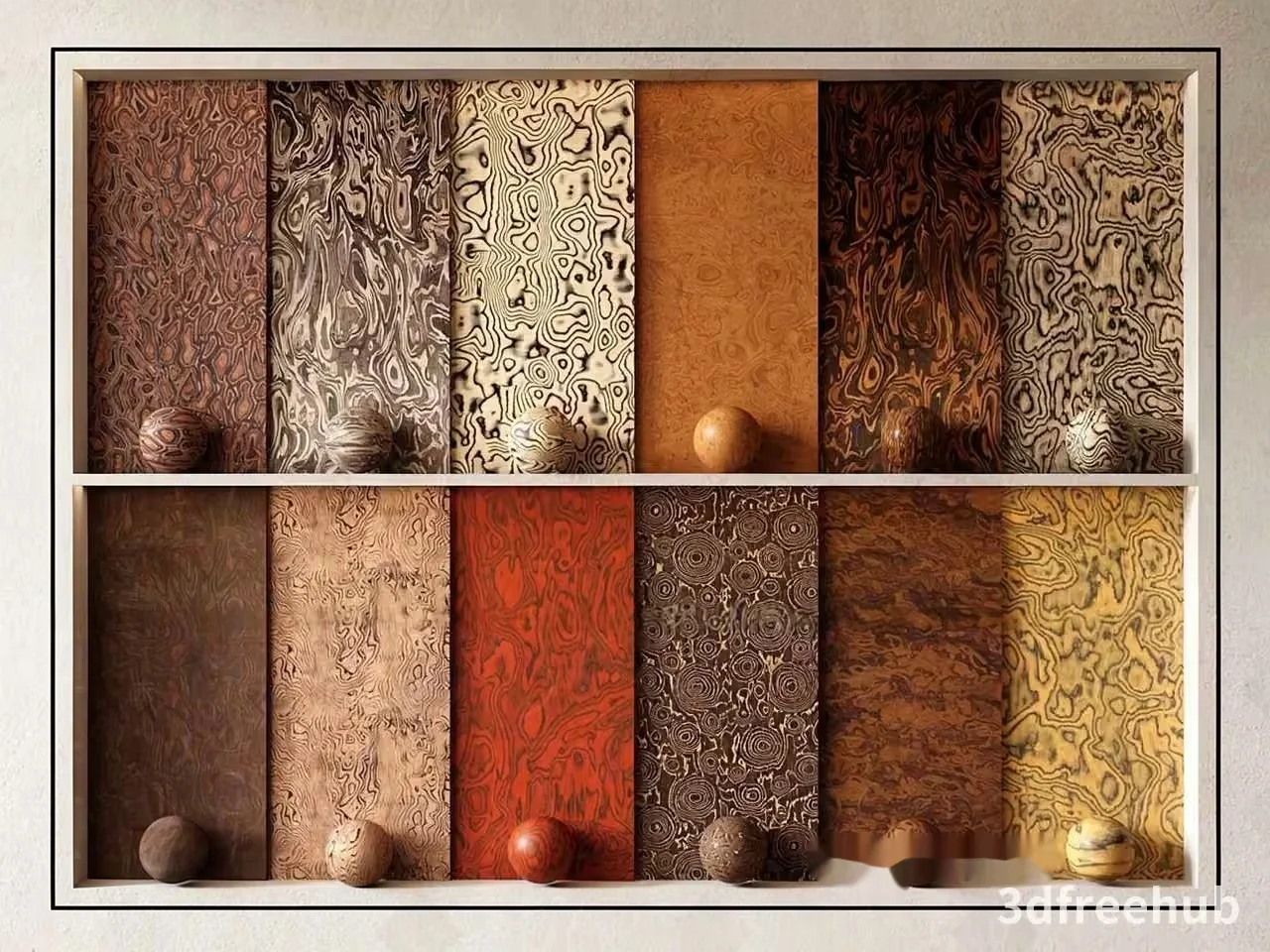 Brown Decorative Wall 3D Model – 20820 – VRAY Render