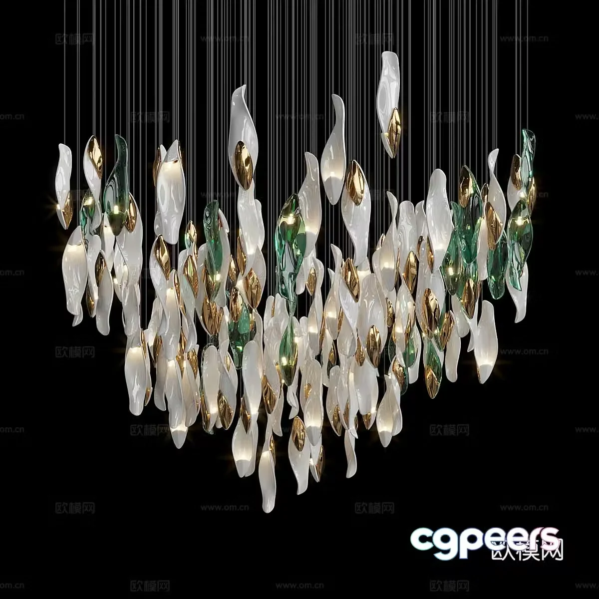 Modern light luxury craft chandeliers 3D model