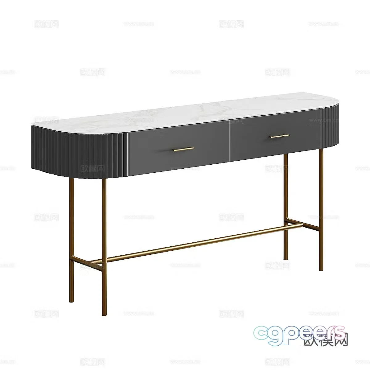 Side table marble table 3d model