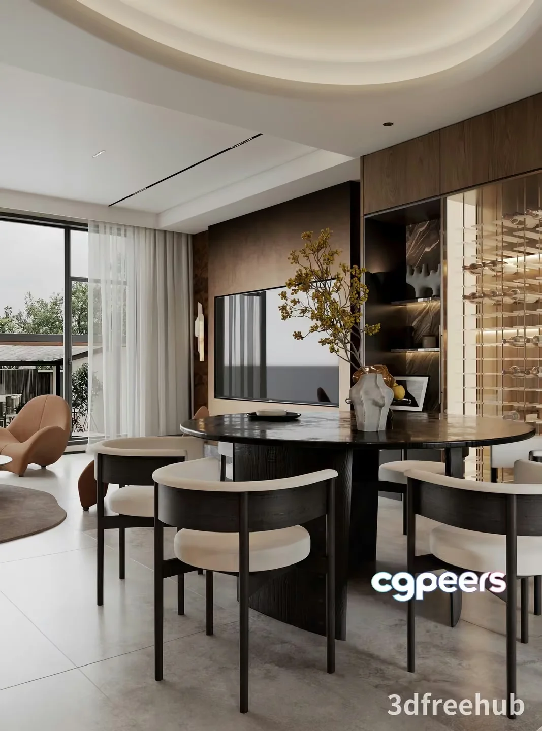 Modern Dining Room 3D Model – 18957 – VRAY Render
