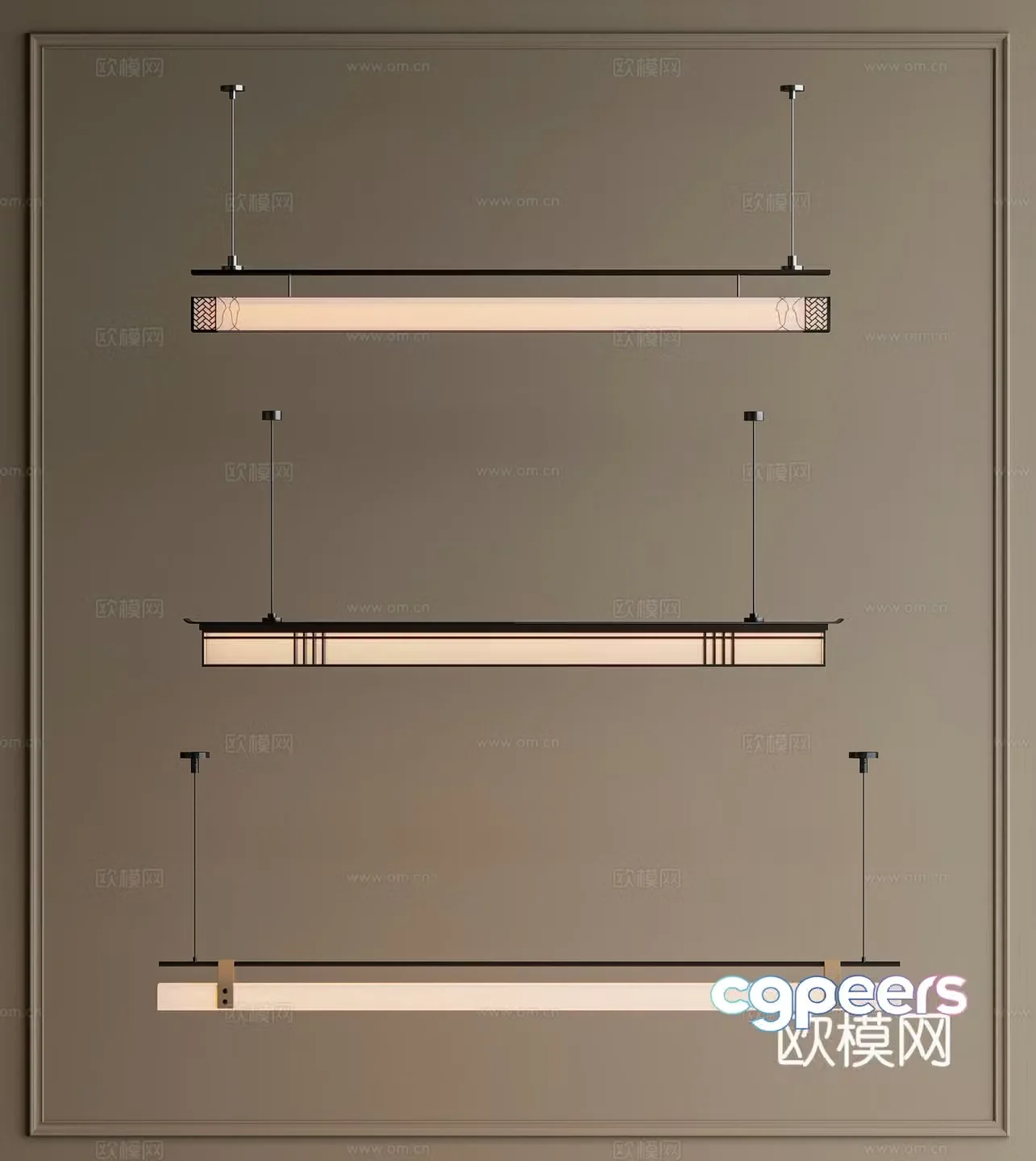 New Chinese Song style chandeliers combination long chandeliers restaurant chandeliers living room chandeliers 3D model