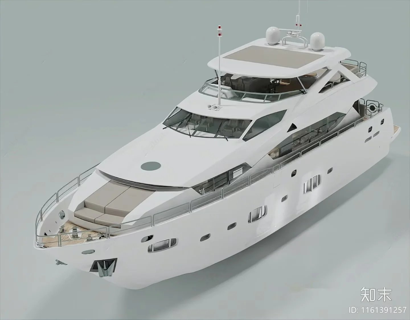 A White Yacht 3D Model – 10127 – VRAY Render