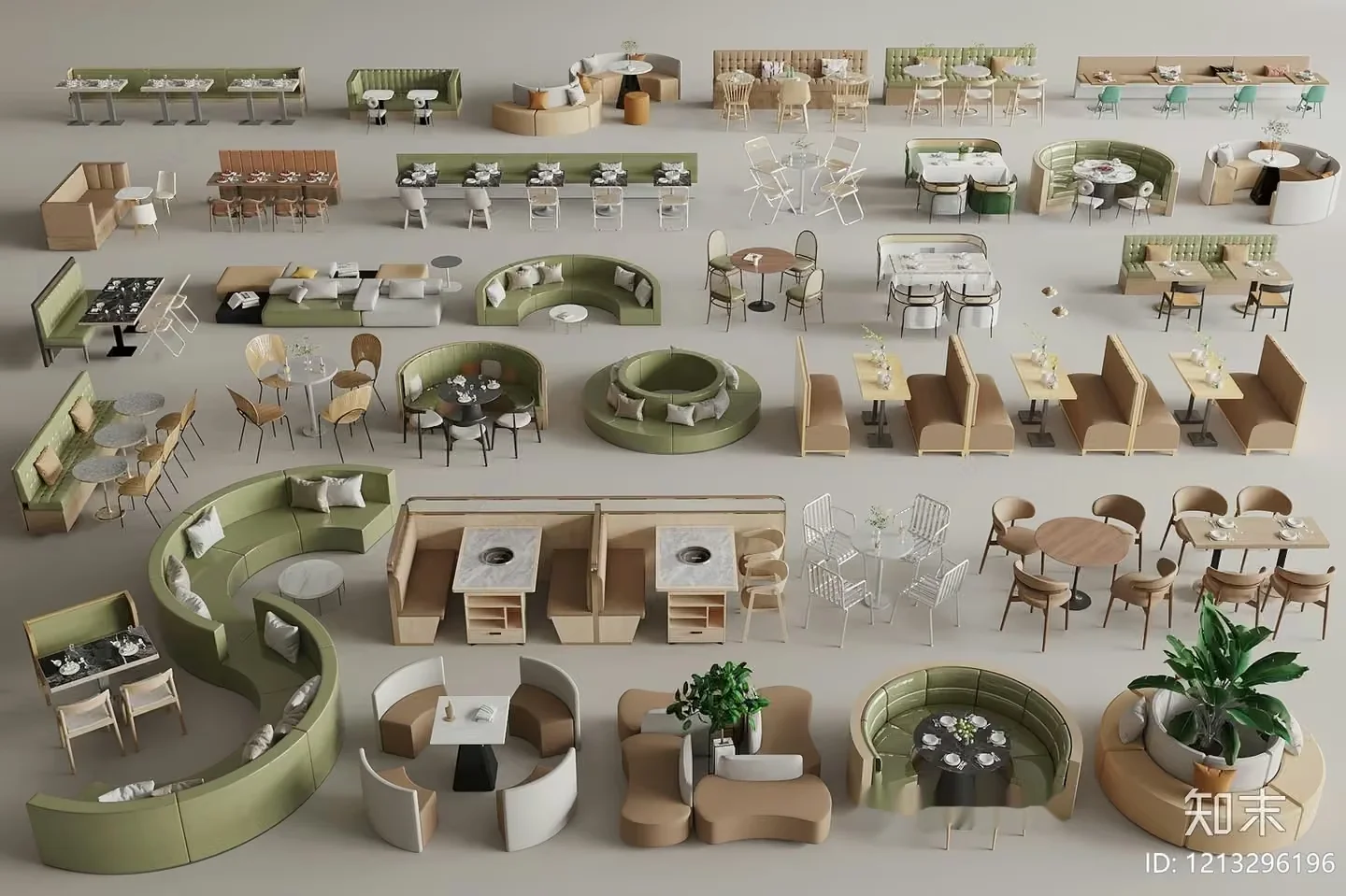 Modern Dining Area 3D Model – 12555 – VRAY Render