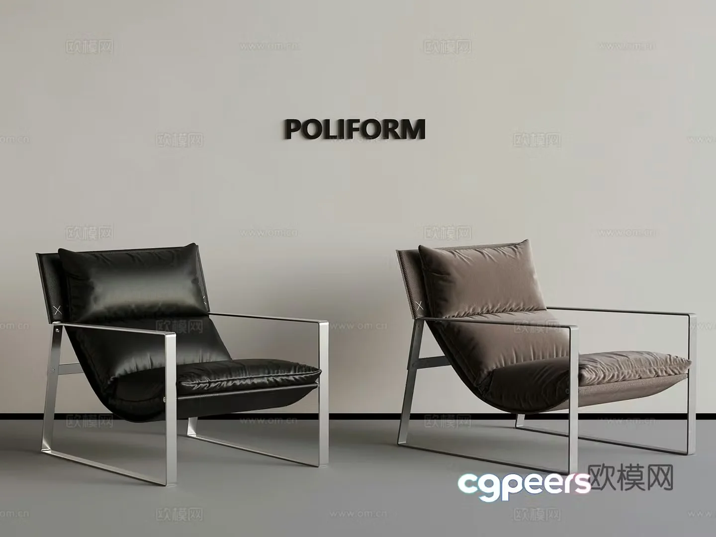 Leisure chair modern leisure chair recliner leather recliner 3d model