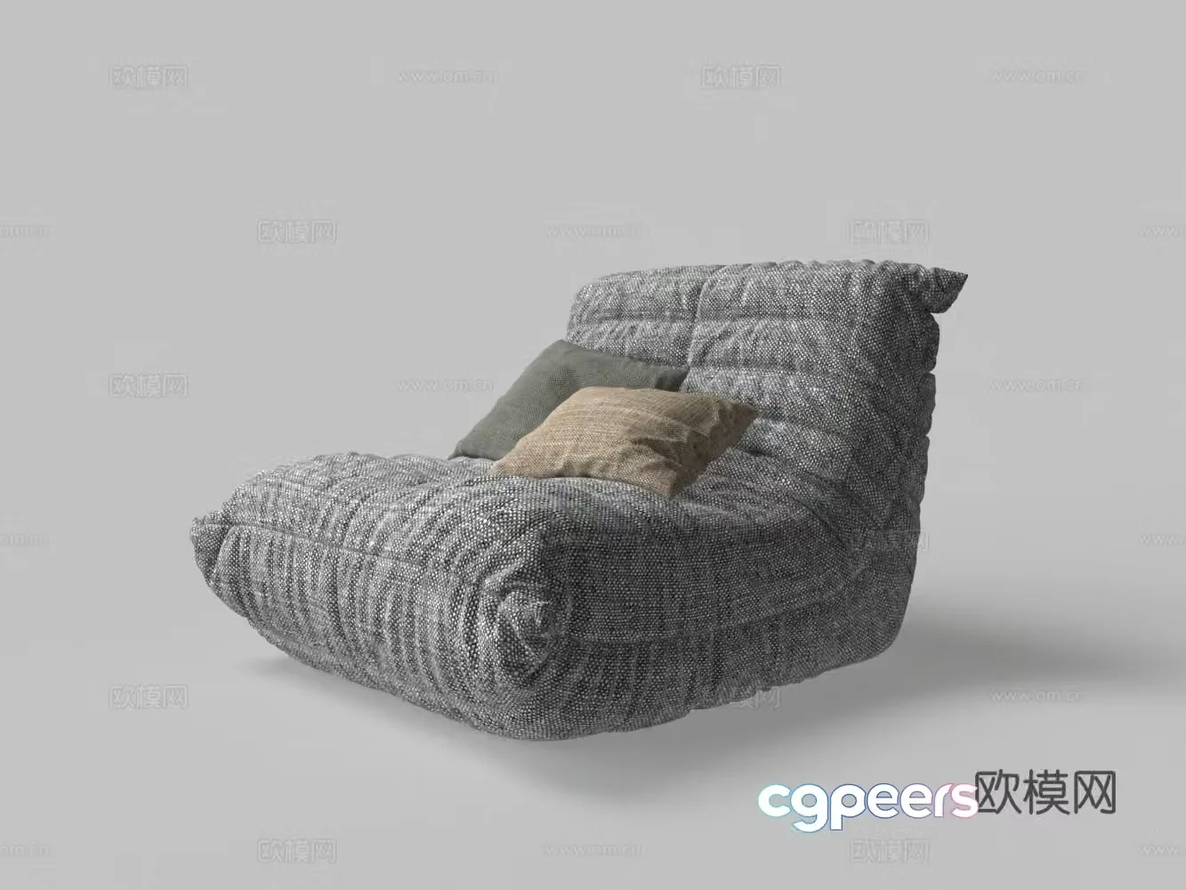 Modern fabric lazy sofa 3d model