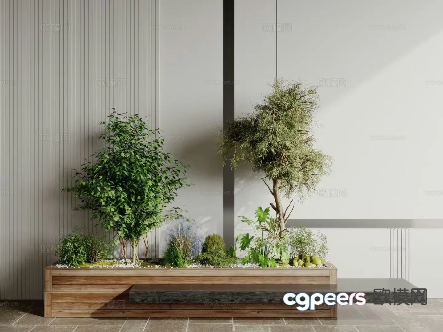 Green Plant Tree Pool 3D Model