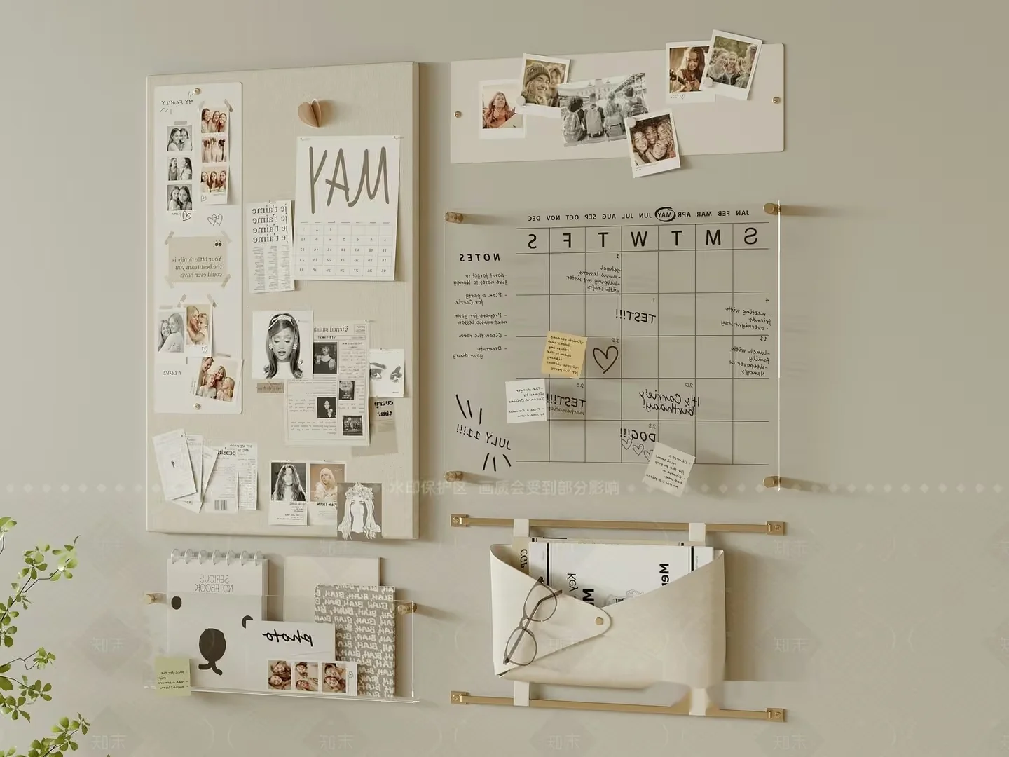 A Wall Organizer With A Calendar 3D Model – 927 – VRAY Render