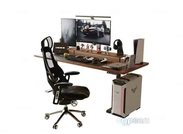 Modern Computer Desk 3D Model – 18481 – VRAY Render