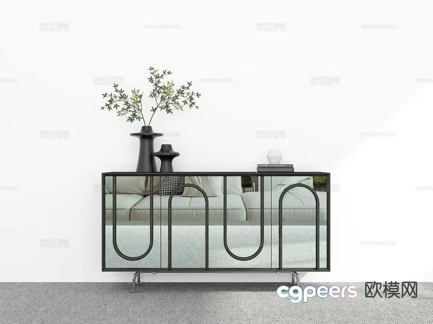 Modern side cabinet entrance cabinet 3d model