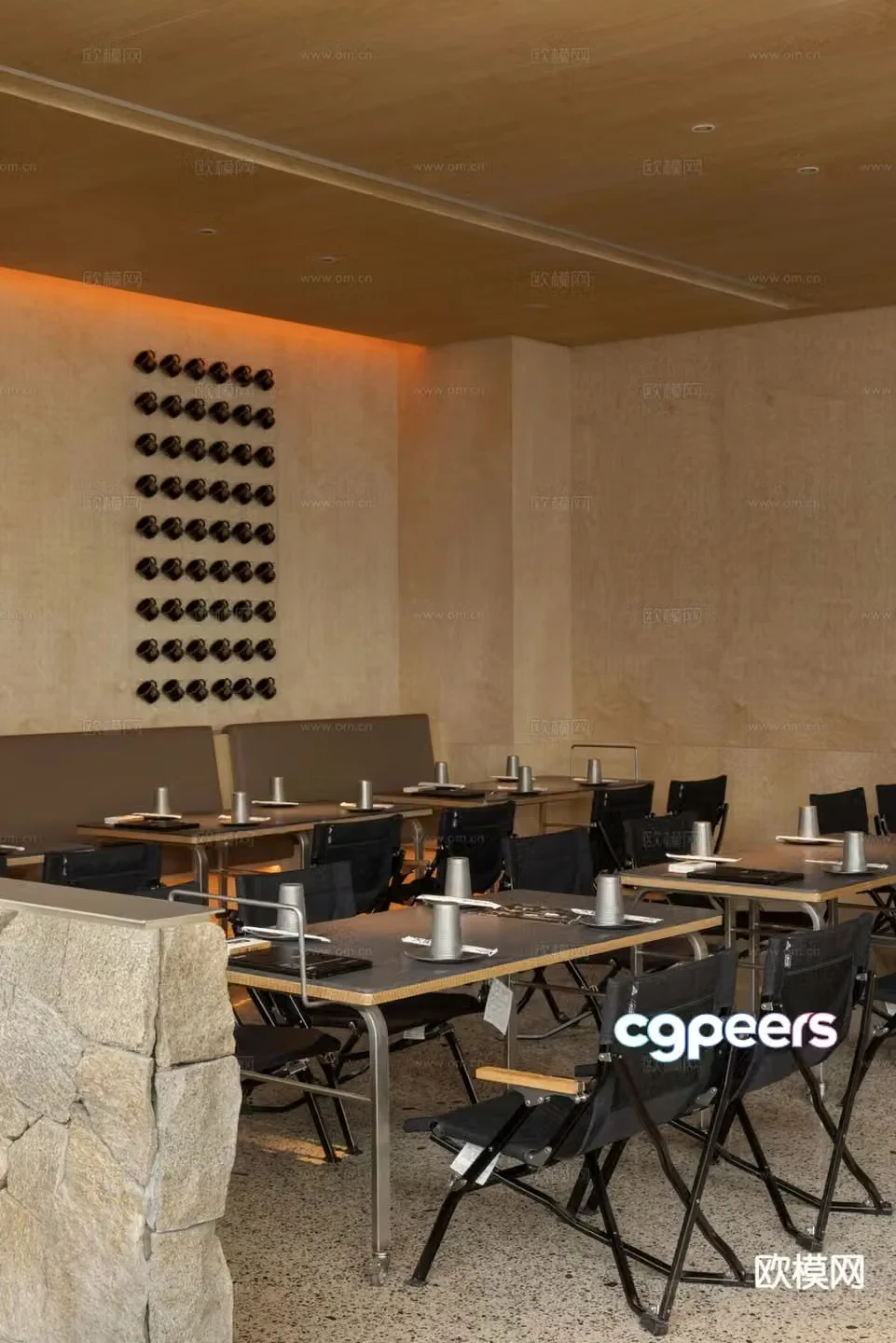 Card seat dining table and chairs restaurant card seat 3d model