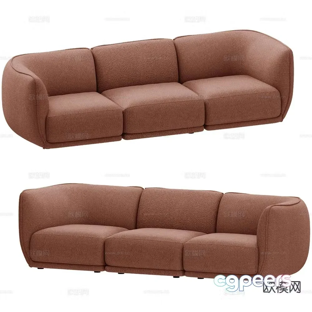 Saba three seater sofa 3d model