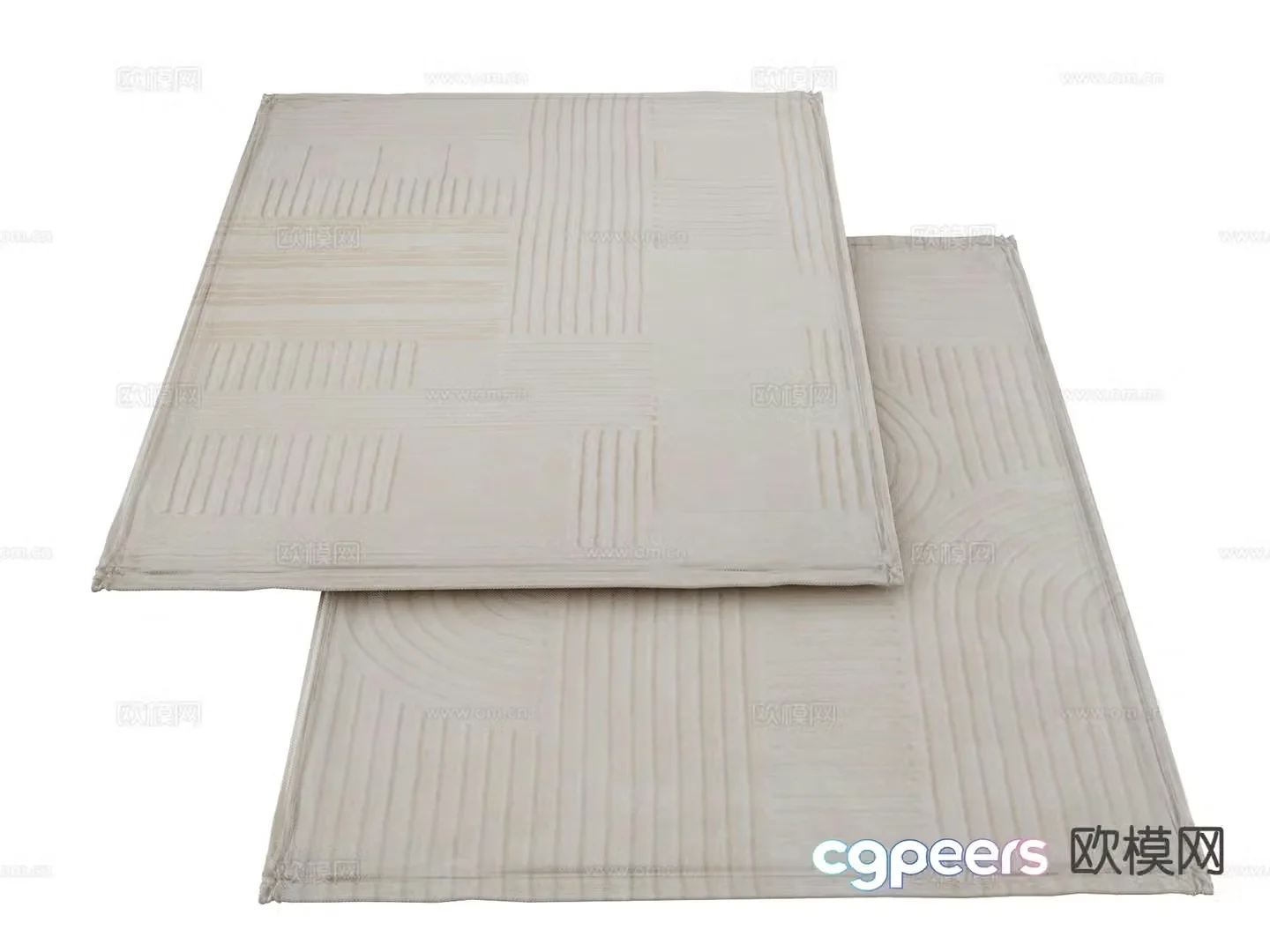 Modern carpet square rug 3d model