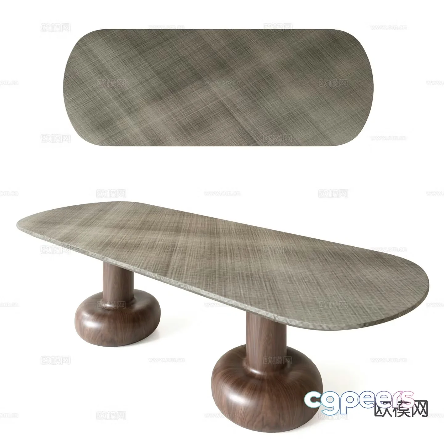 casa minimalist dining table solid wood dining table 3d model