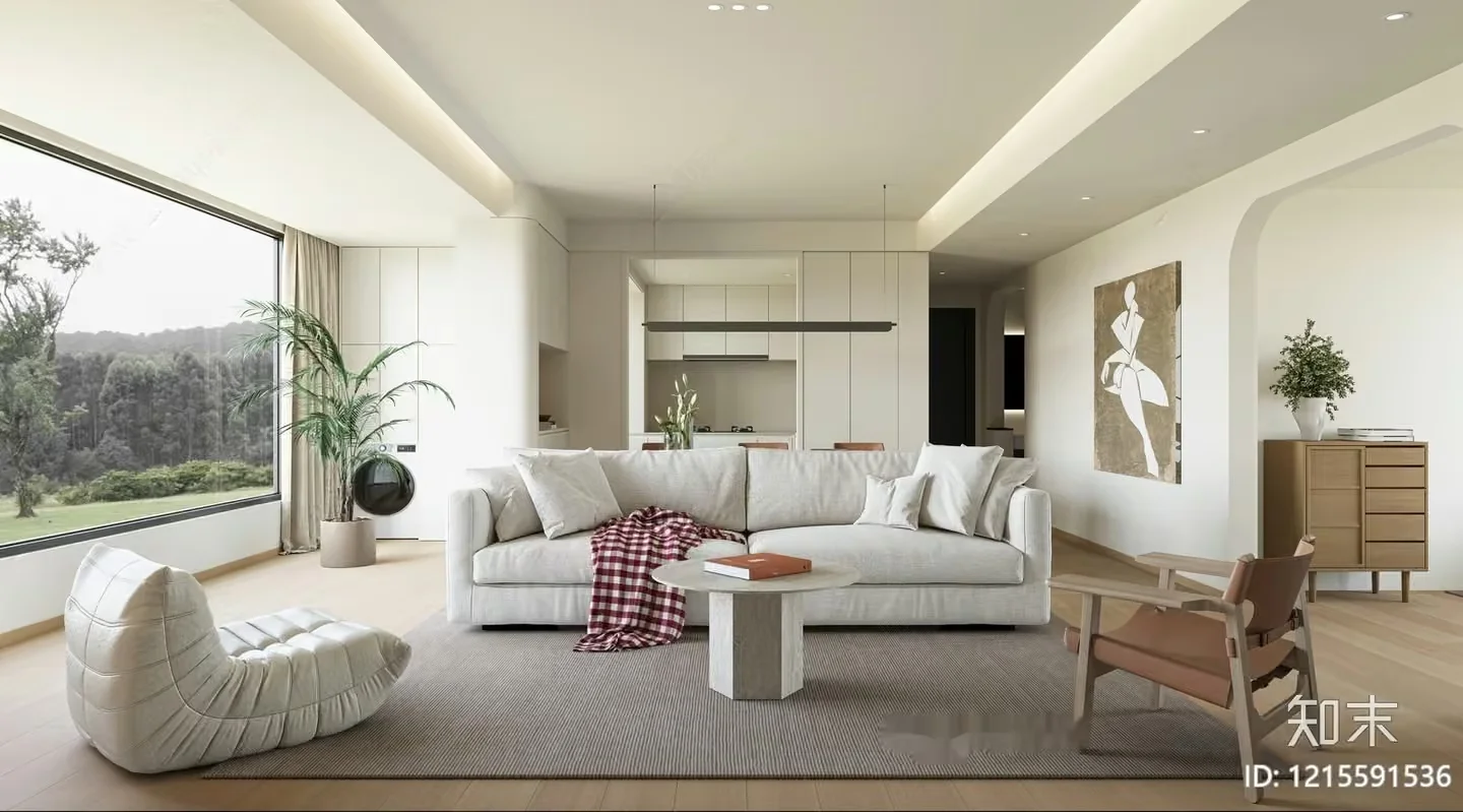 Modern Living Room 3D Model – 16851 – VRAY Render