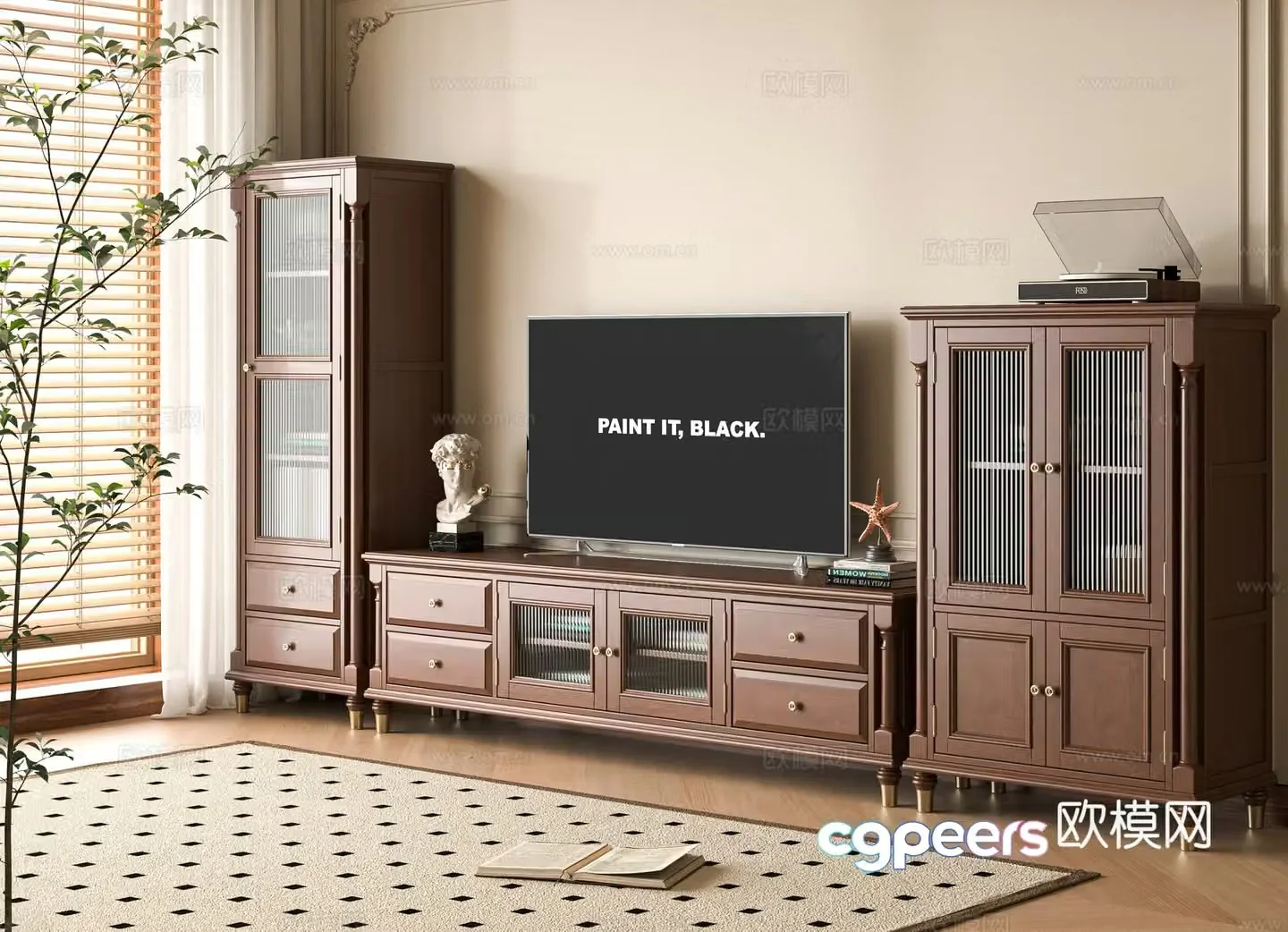 American TV cabinet 3D model
