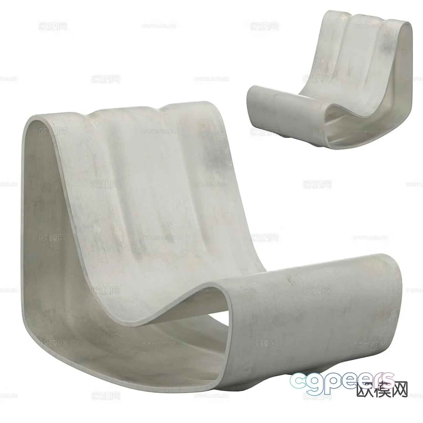Willy Guhl Loop modern lounge chair 3d model