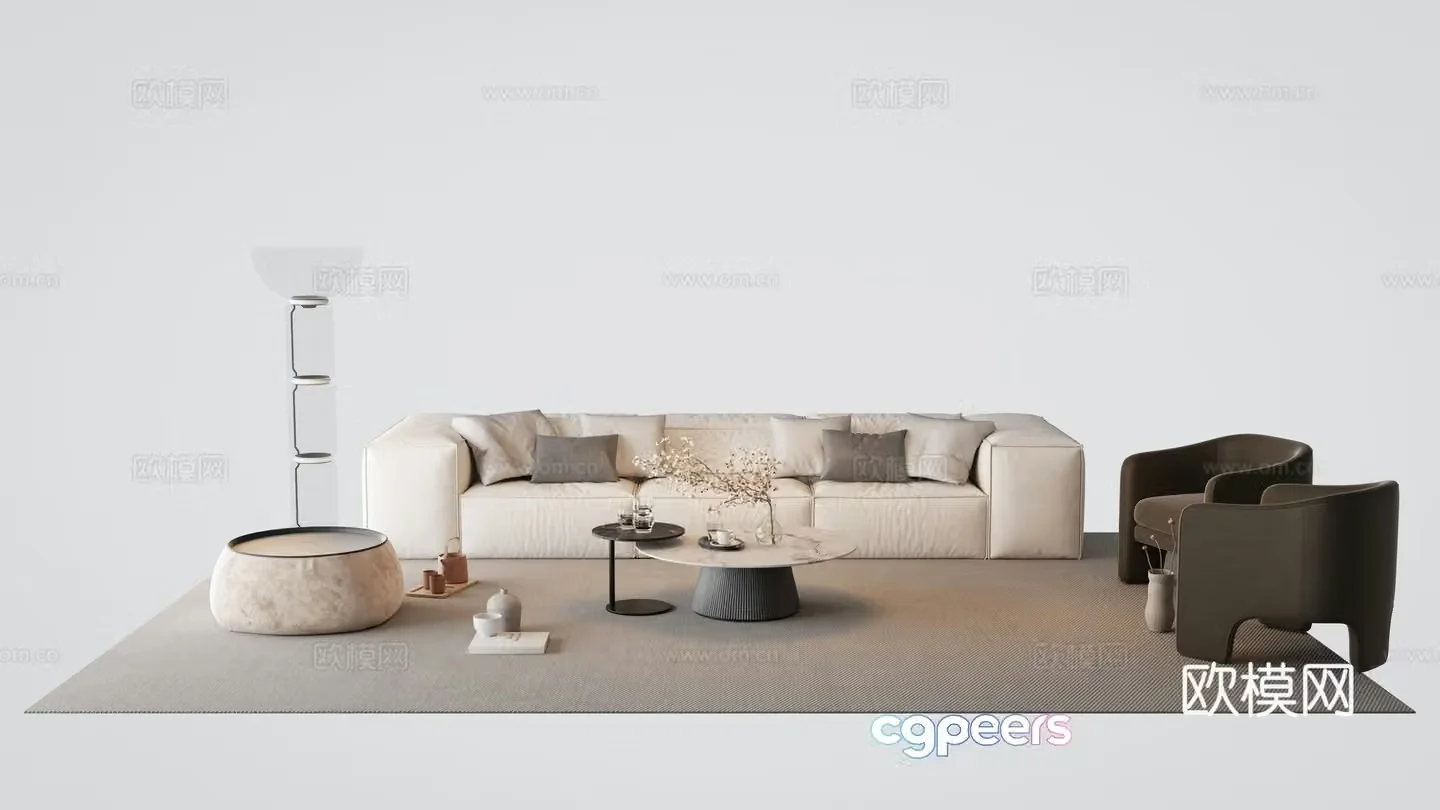 Modern sectional sofa 3d model