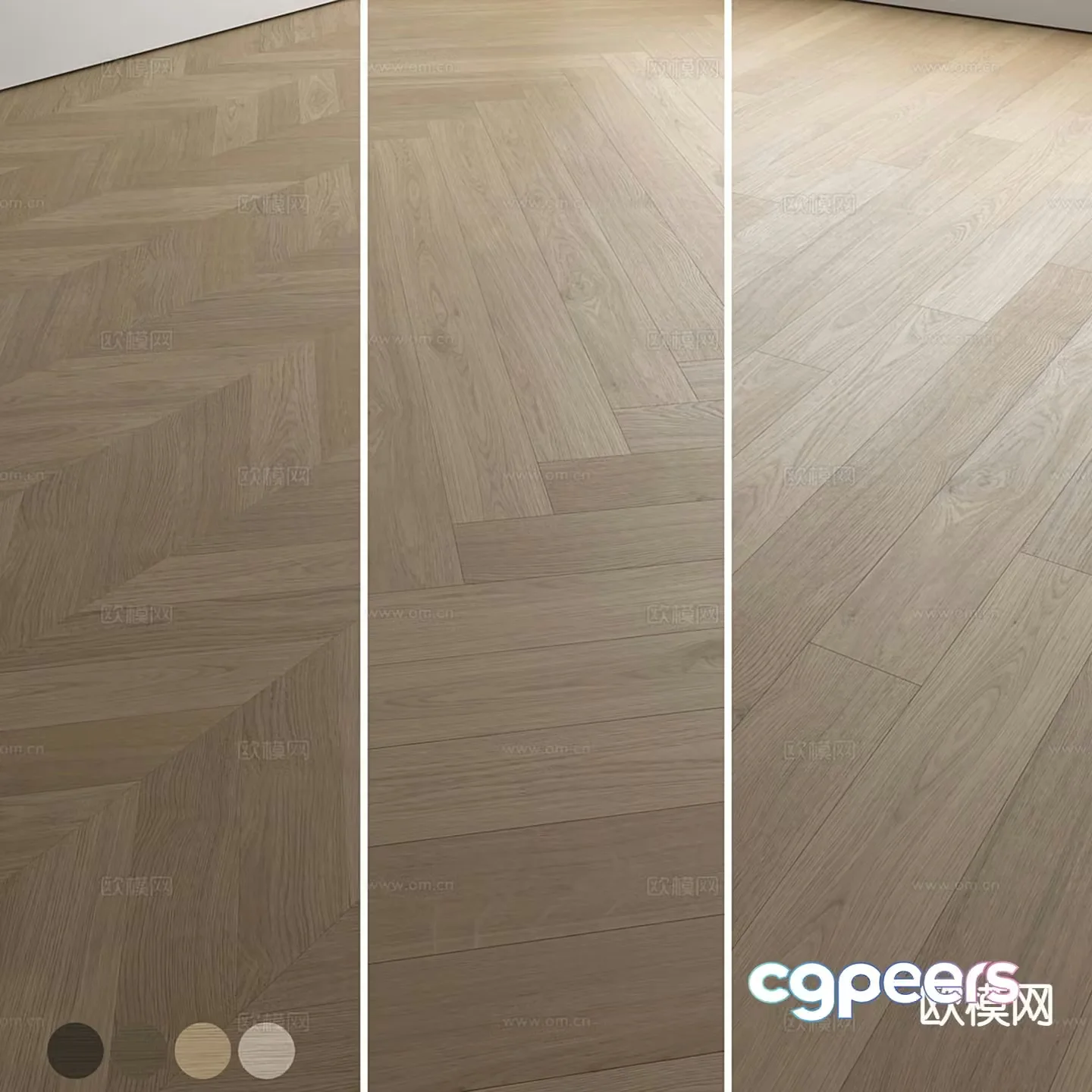 Modern interior floor solid wood floor 3d model
