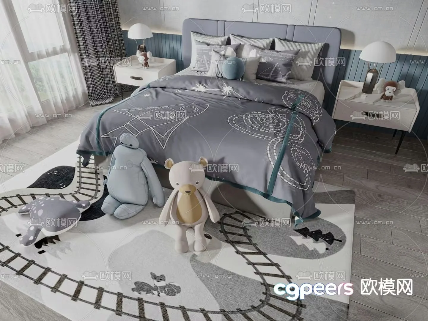 Modern children’s bed 3d model