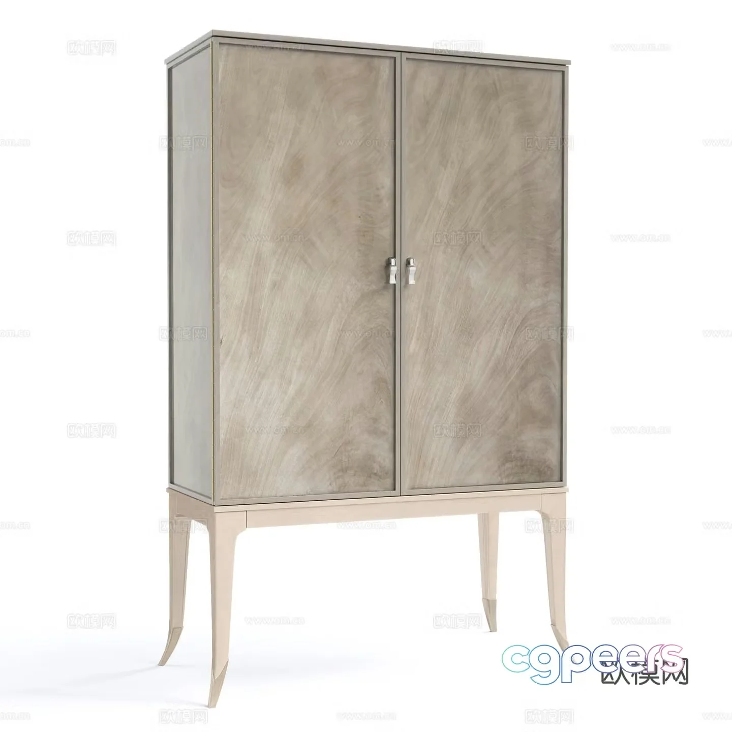 French decorative cabinet tall cabinet 3d model