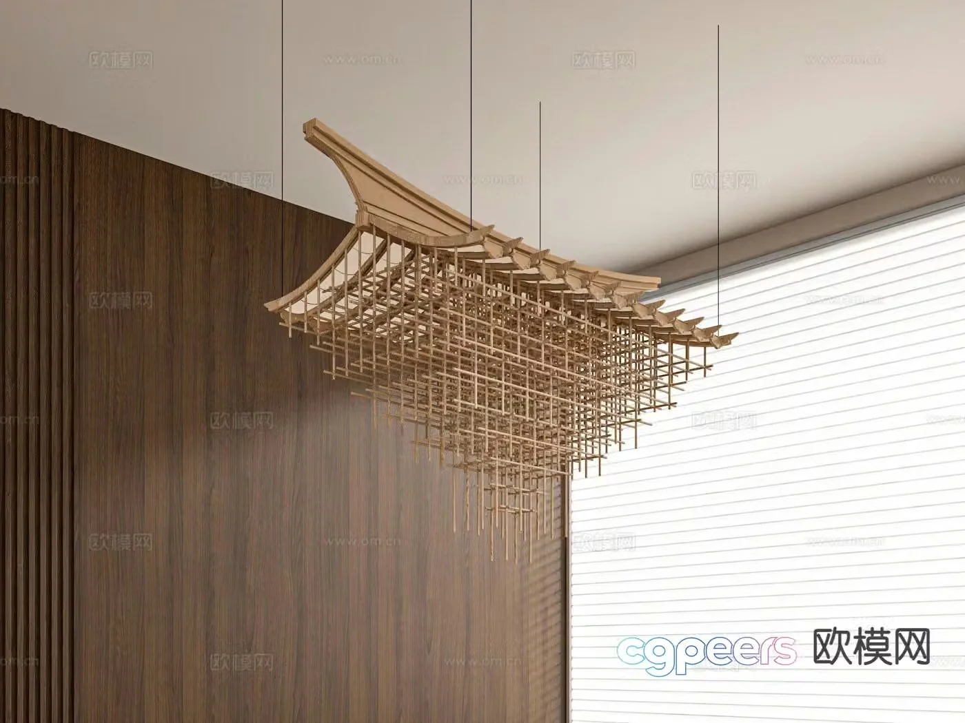 New Chinese style chandelier tower chandelier 3d model