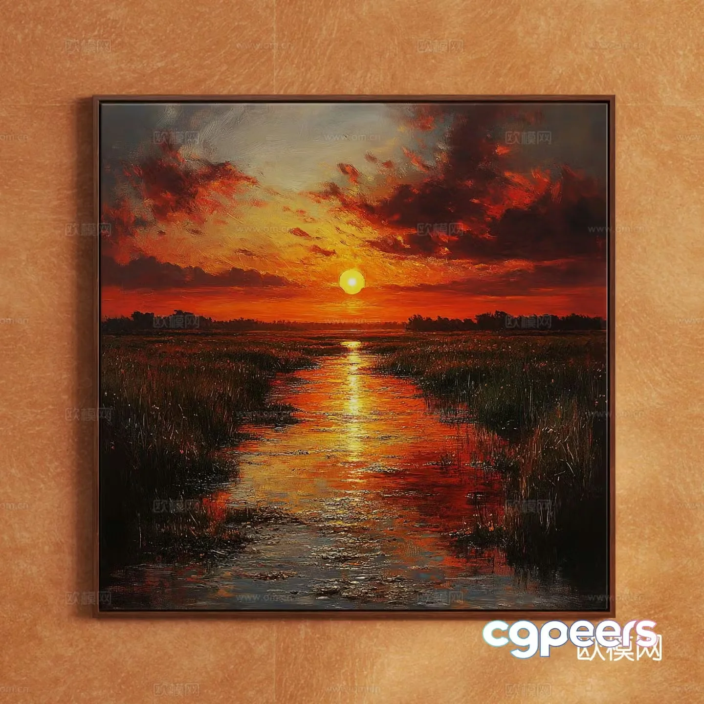 Modern creative oil painting art painting decorative painting 3D model