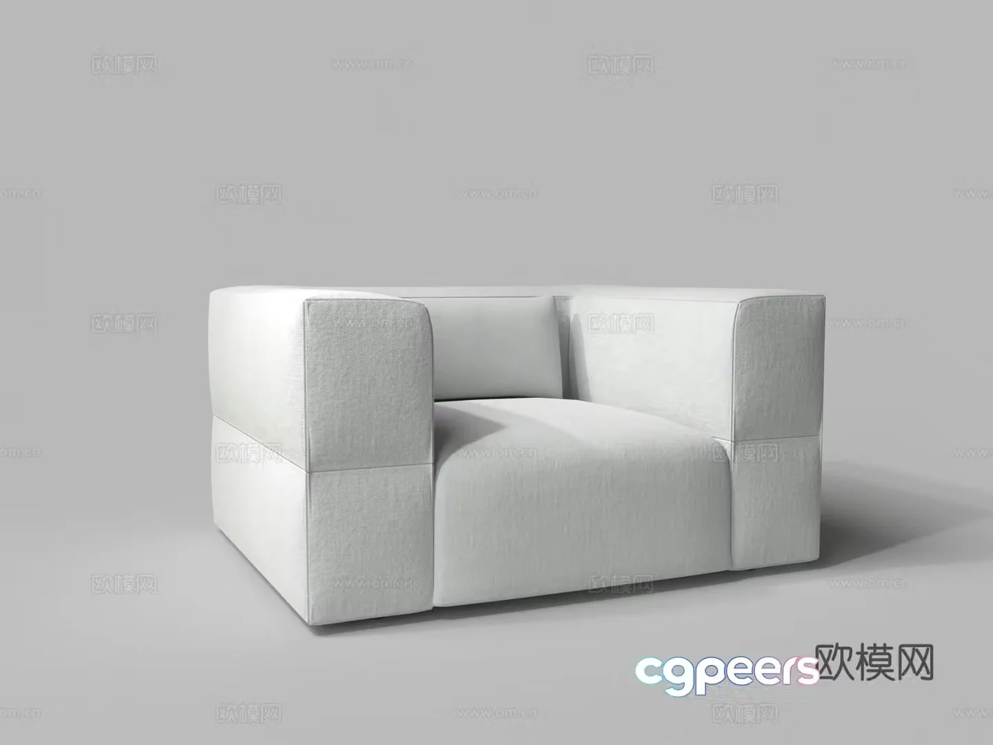 Modern fabric single sofa 3d model