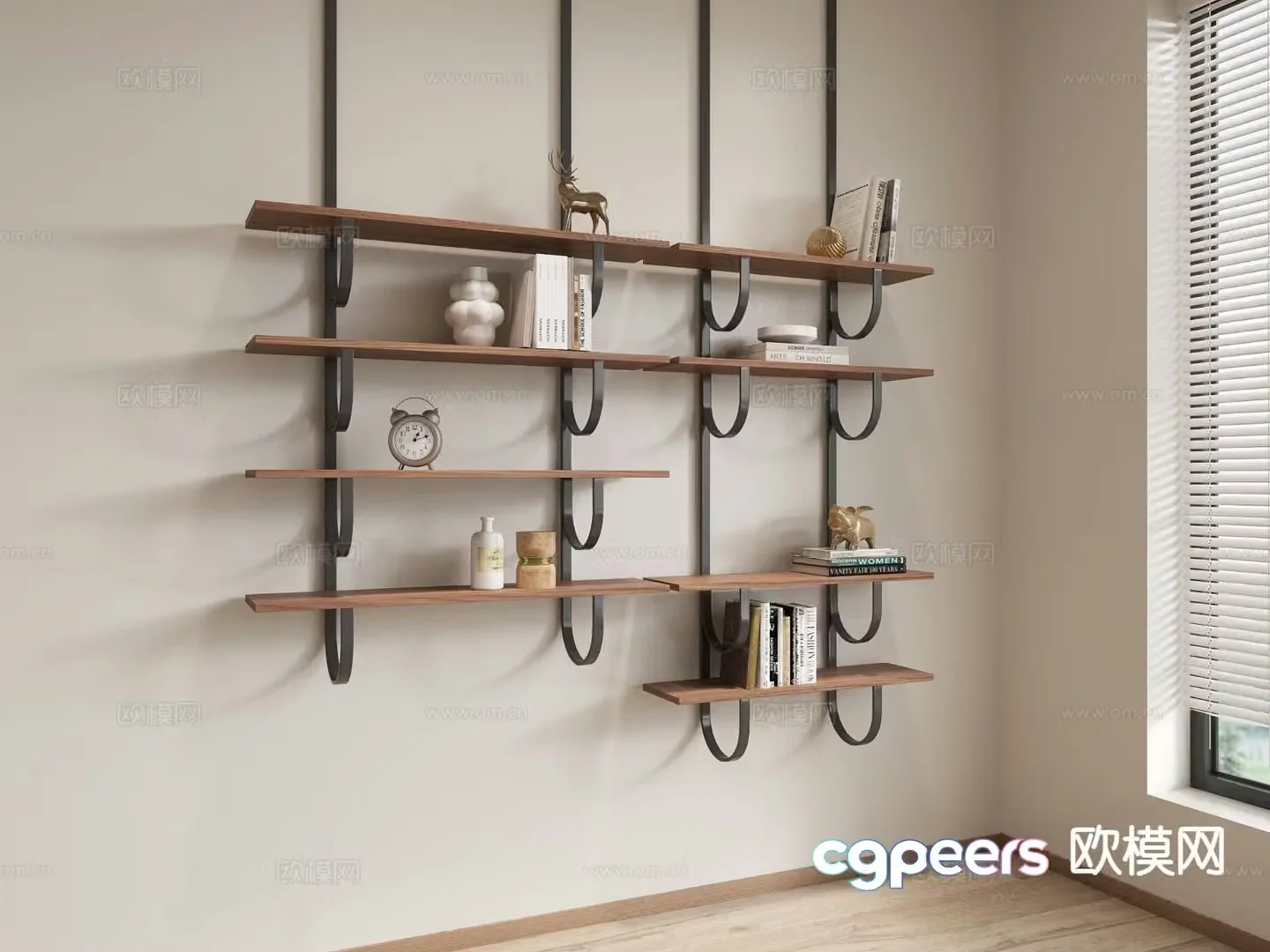 Modern storage rack hanger wall hanging bookshelf 3d model
