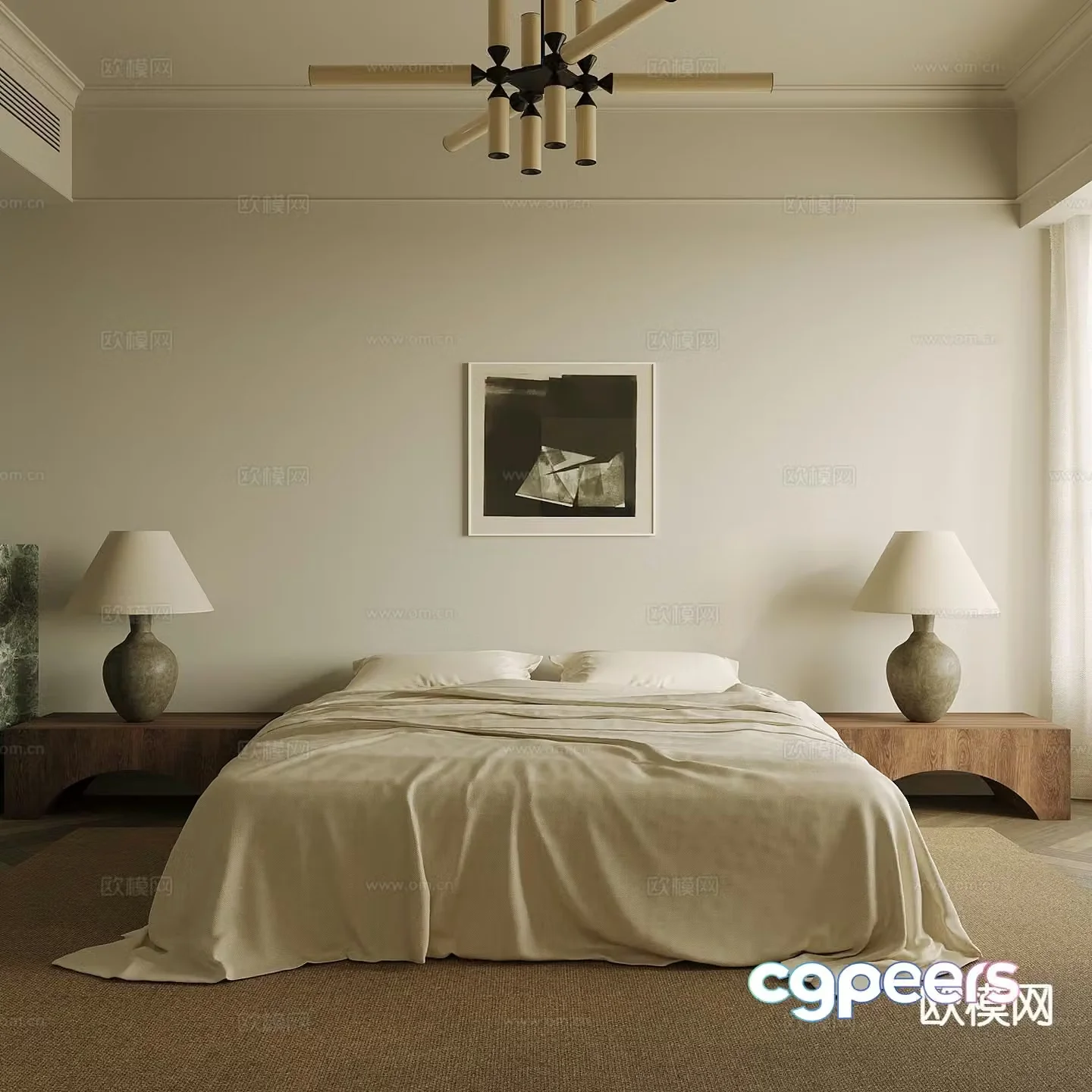 Medieval style bedroom master bedroom 3d model