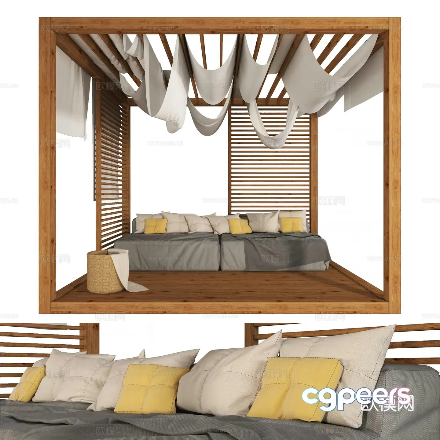 New Chinese style pavilion 3D model