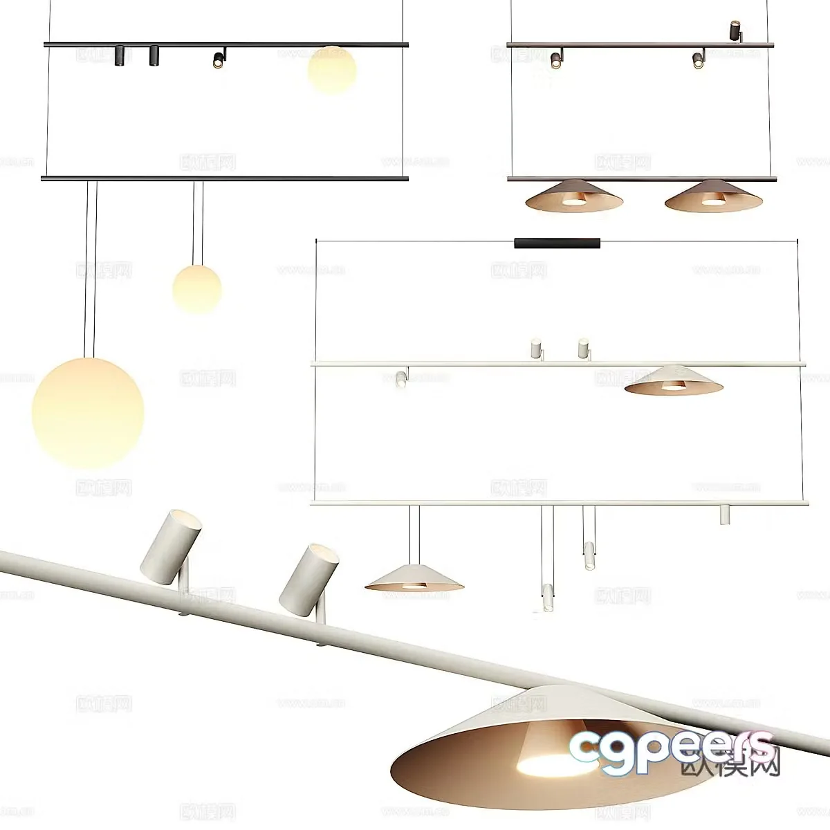 Modern Italian light luxury Vibia decorative chandelier 3d model