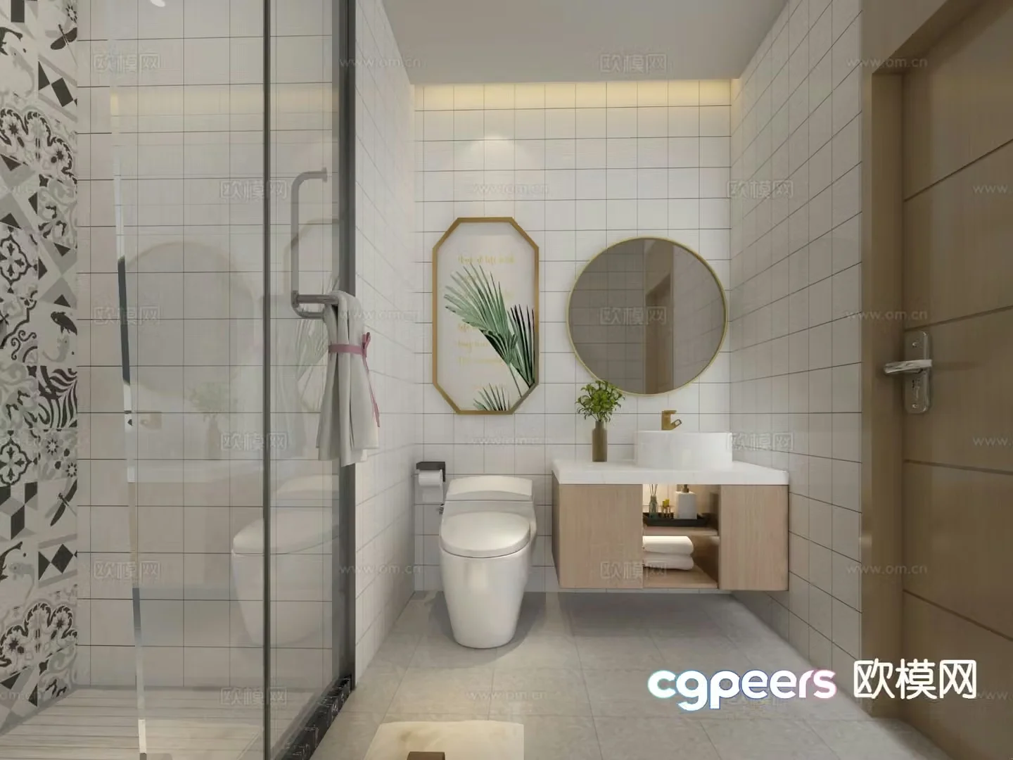 Nordic toilet bathroom toilet 3d model
