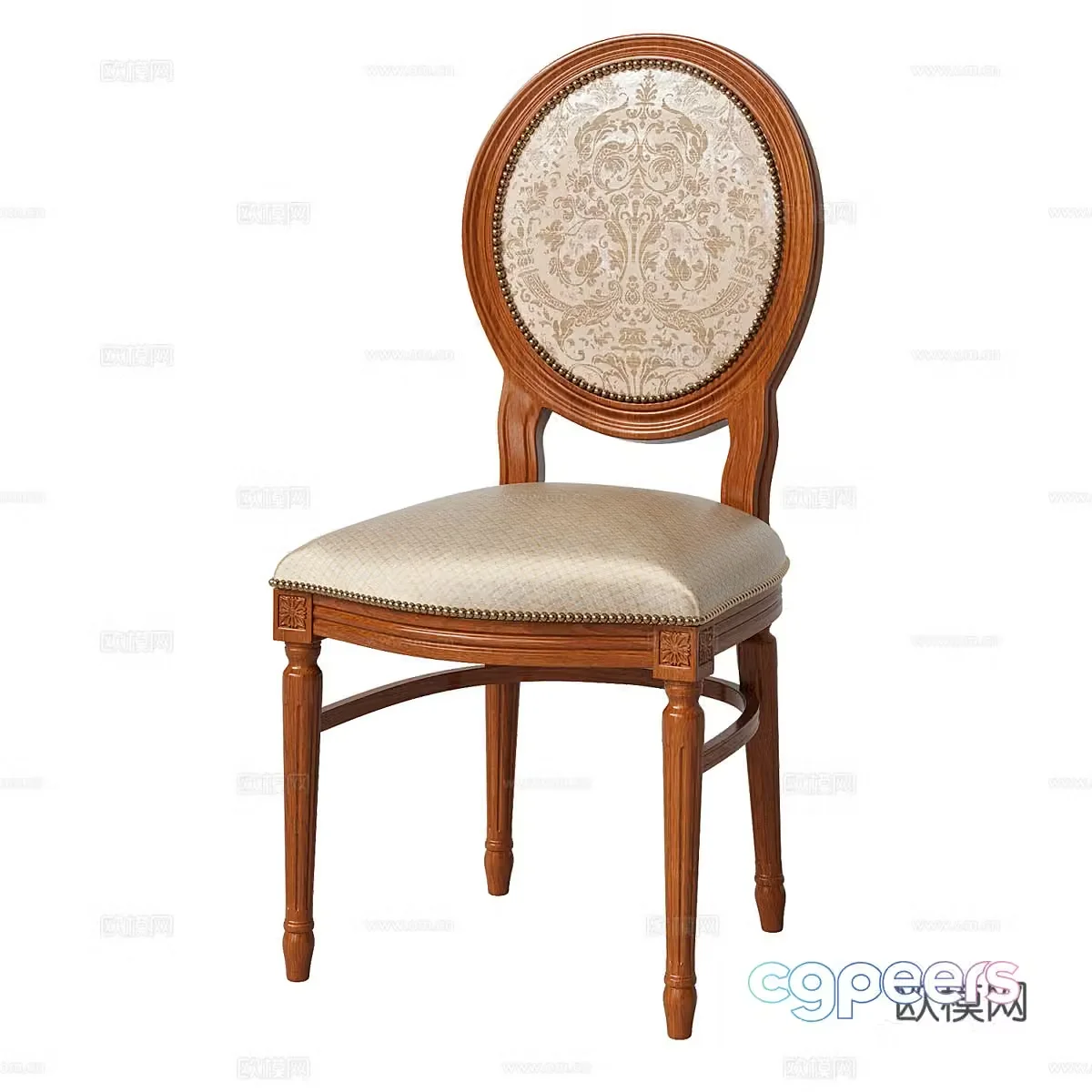 American simple chair chair simple chair single chair casual chair 3d model