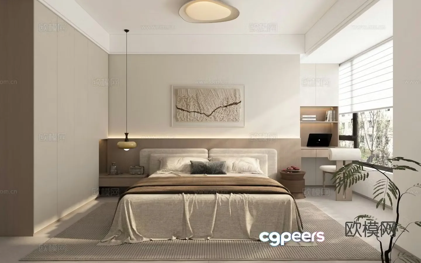 Wabi Sabi bedroom master bedroom 3d model