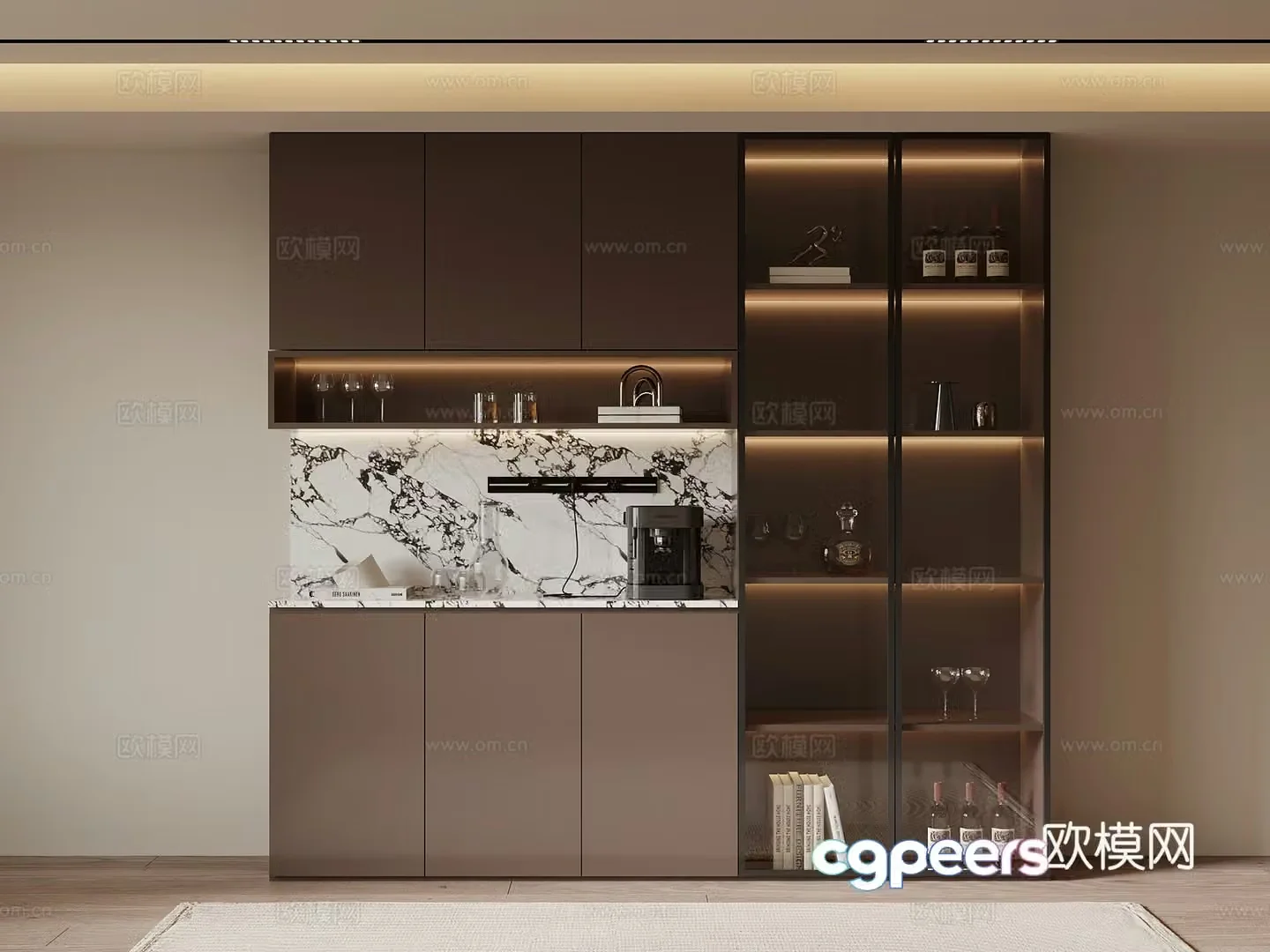 Modern Italian wine cabinet sideboard 3D model