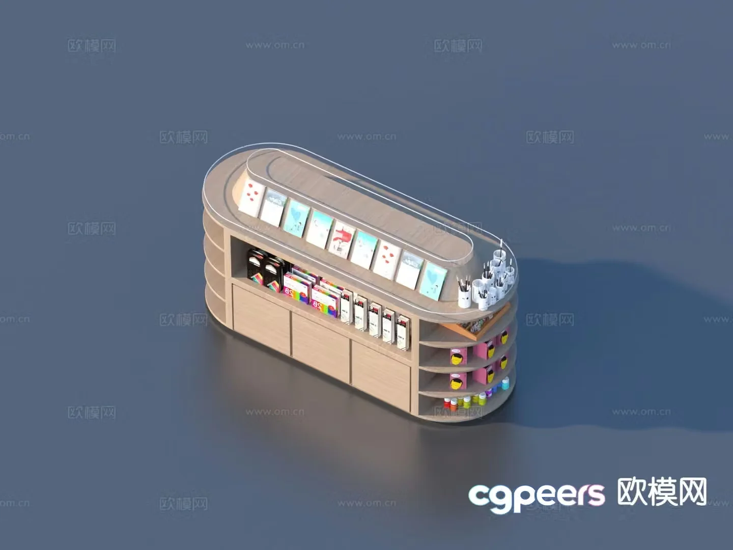 Simple display rack shelf 3d model