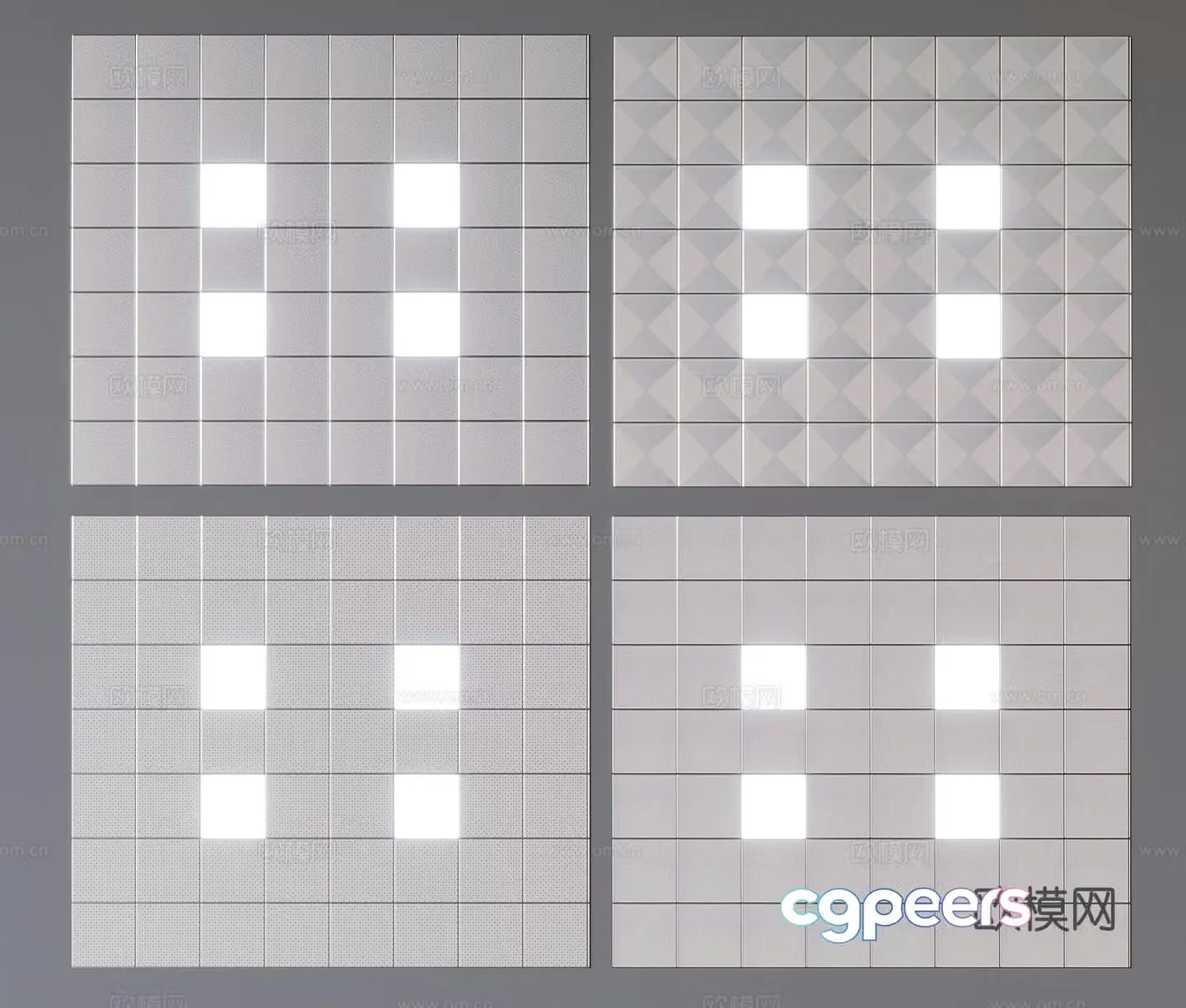 Aluminum gusset plate ceiling square ceiling 3d model