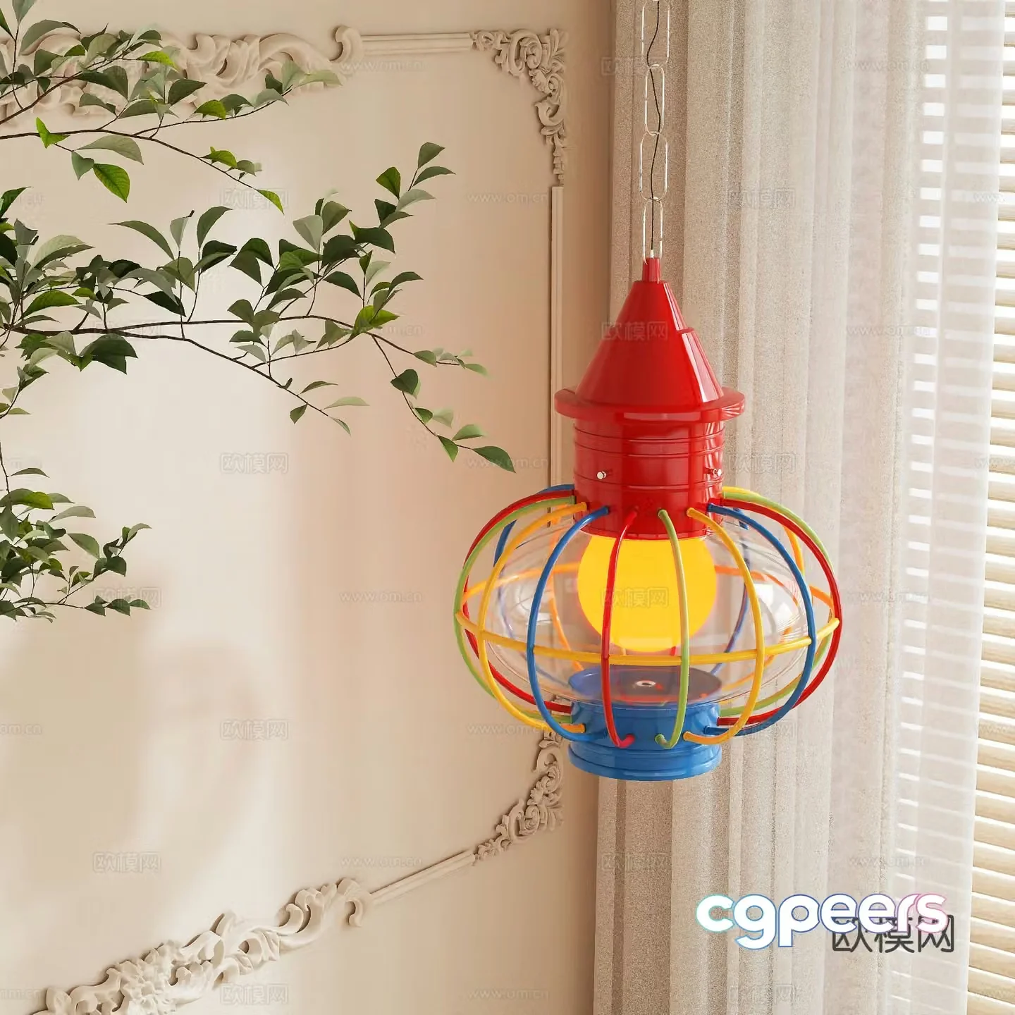 Memphis Chandelier Dopamine Chandelier 3d model