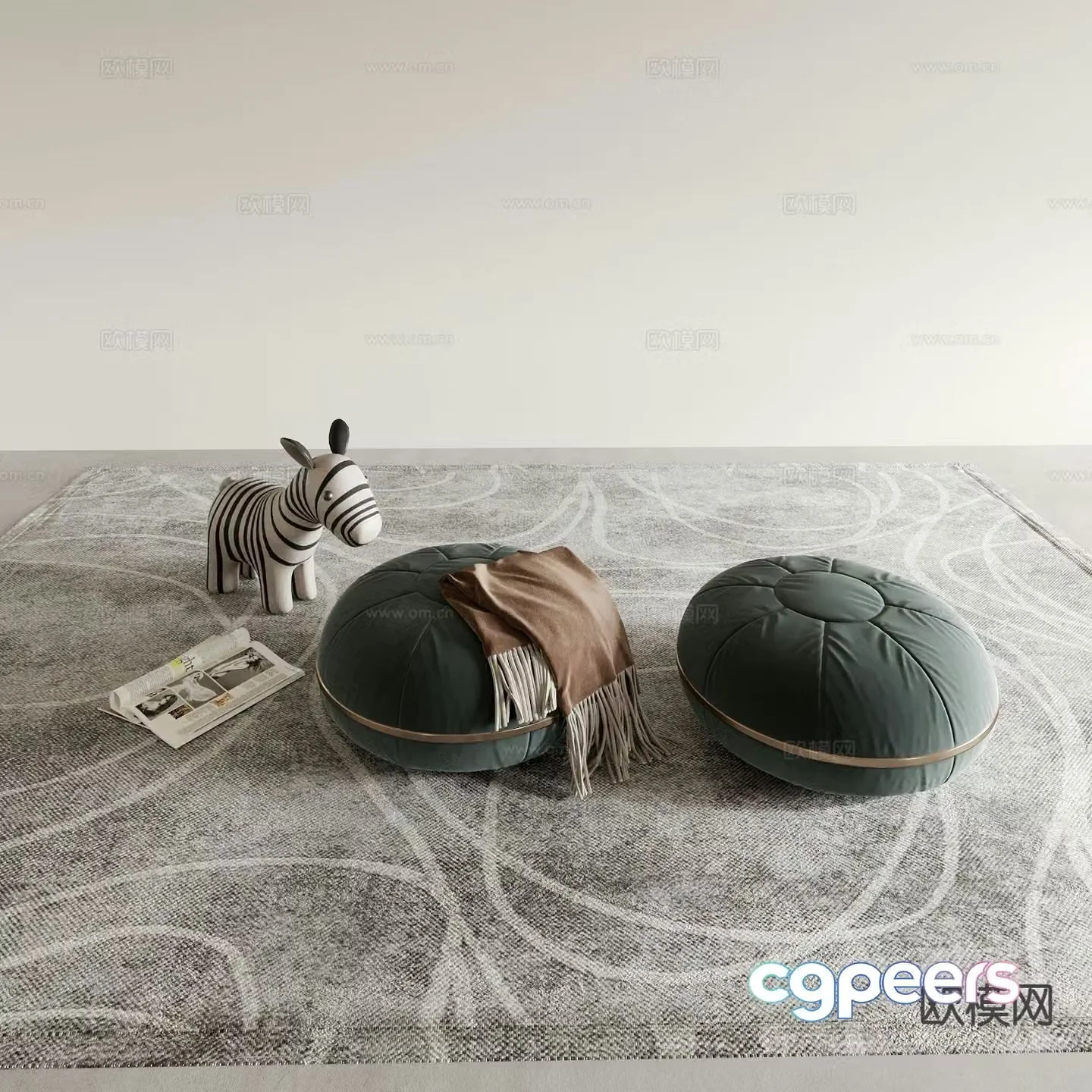 Sofa stool beanbag sofa cushion 3d model